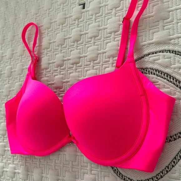 Victoria's Secret plunge Hot Pink Bra 34C - Picture 2 of 8